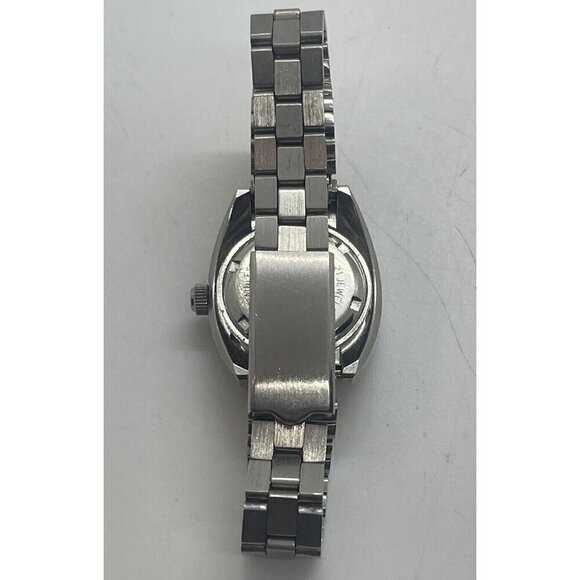Lorenz Edox Watch 21 Jewel Incabloc Automatic Blue Face Date All Stainless Steel